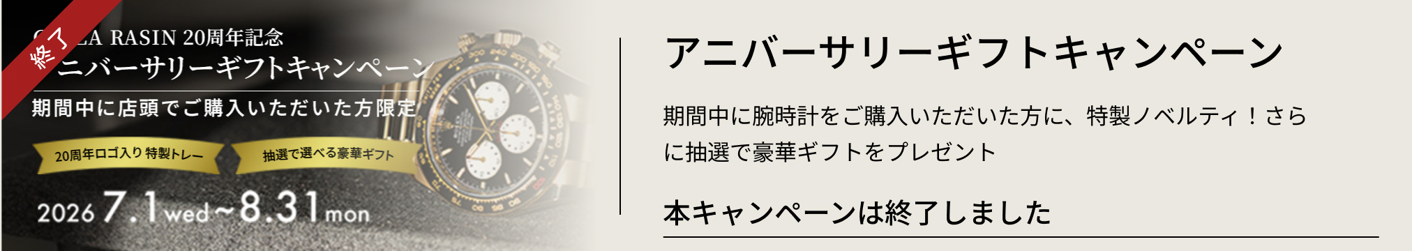 Anniversary Gift Campaign Ended