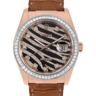 Rolex Datejust 36 Bezel Diamond 10P Diamond 116185BBR Zebra