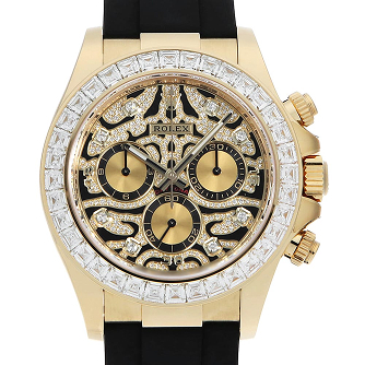 Rolex Cosmograph Daytona Bezel Diamond 8P Diamond 116588TBR Black Lacquer Pavé Diamond